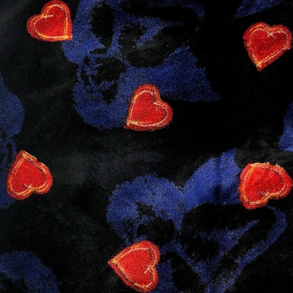 Catimini Warm Blue Velvet Hearts Valentine Dress 4 - Picture 4 of 6
